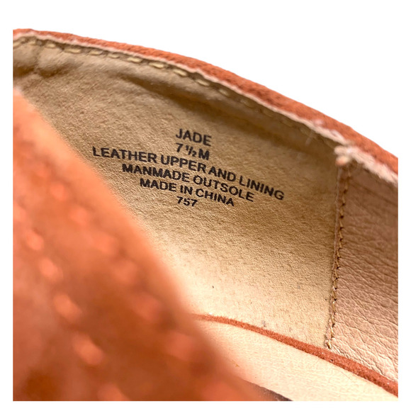 Steve Madden x Steven Jade Terra Cotta Suede Heeled Kiltie Loafers Sz 7.5 Shoes - Picture 8 of 8
